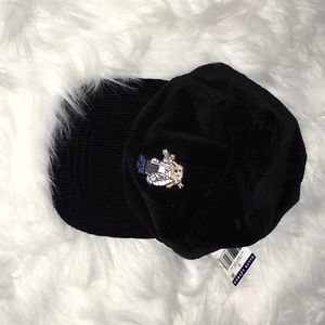 Boys BNWT BLACK R.L. POLO SKI BEAR CORDUROY CAP
